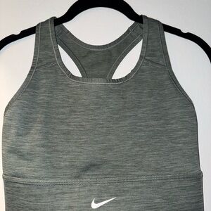 Nike Gray Sports Bra Moisture-Wicking Racerback